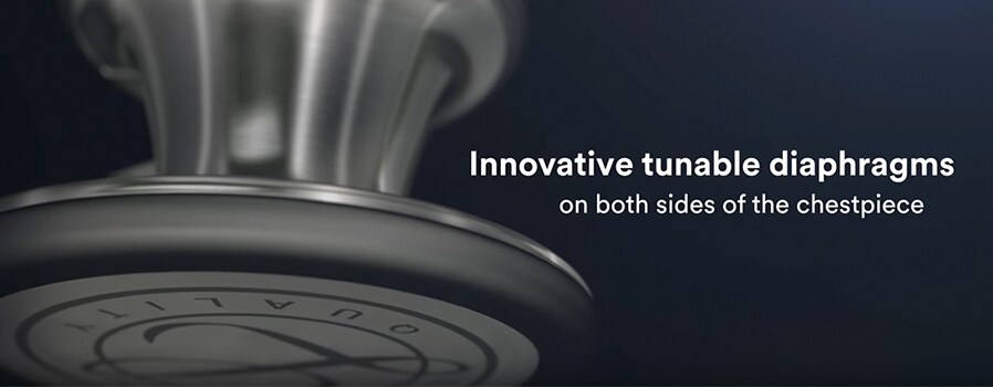 Close-up of 3M™ Littmann®  Caridology IV™ Stethoscope chestpiece.
